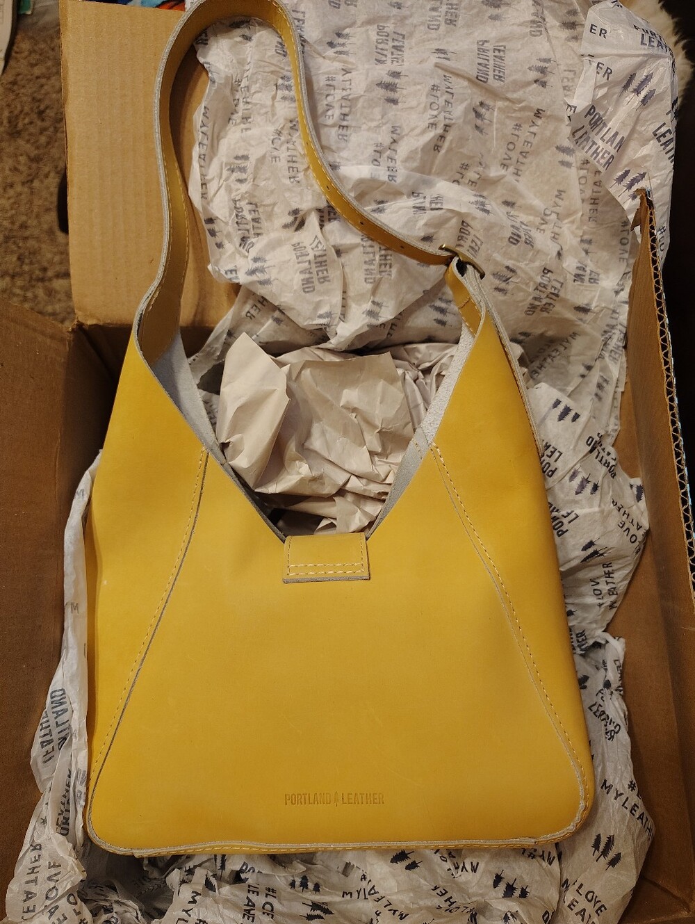 Yellow ( Banana Stand) Portland Leather Flora Shoulder Bag. - Picture 2 of 6